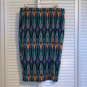 Forever 21 Bright Printed Pencil Skirt